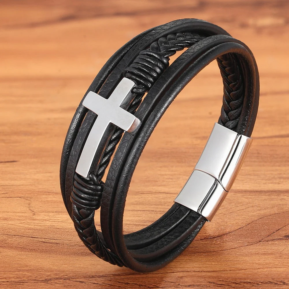 Pulseira de Couro Cruz - Image 5