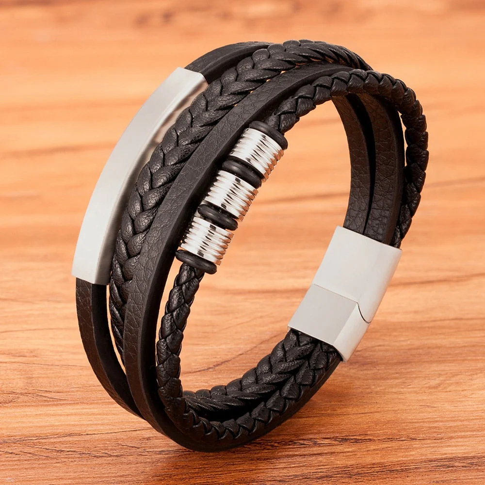 Pulseira de Couro Elegante - 4 em 1 - Image 3